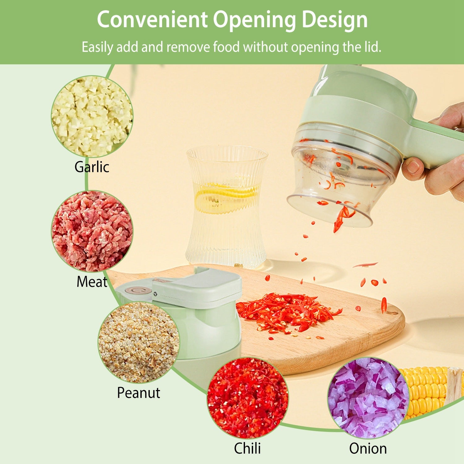 4 in 1 Compact Vegetable Cutter for Kitchen