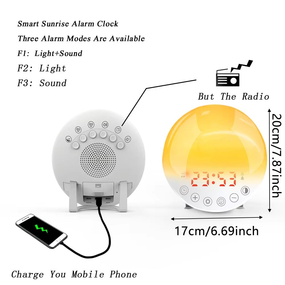 Alarm clock with simulated dawn