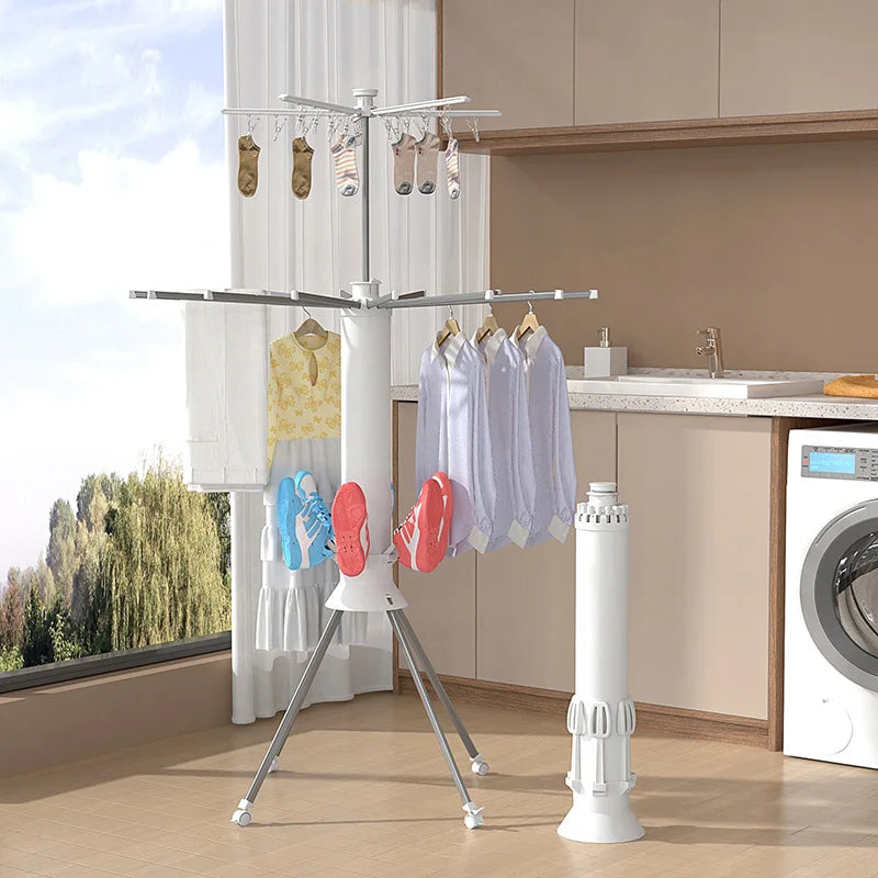 Foldable Rotating Clothes Drying Rack